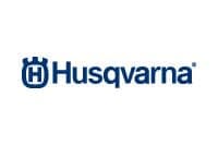 Husqvarna logo in blue on white background.